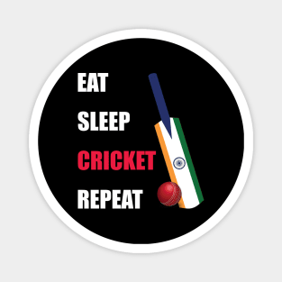 Eat Sleep Cricket Repeat India Flag Magnet